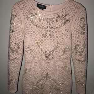 BEBE long sleeve bodycon cocktail dress